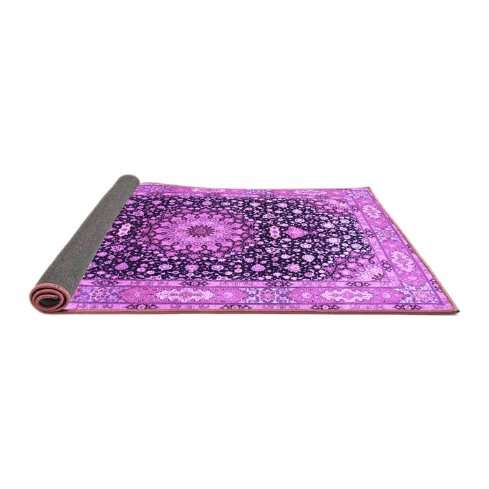 Sideview of Medallion Purple Traditional Rug, tr96pur