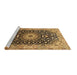 Sideview of Machine Washable Medallion Brown Traditional Rug, wshtr96brn