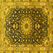 Square Medallion Yellow Traditional Rug, tr96yw