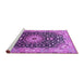 Sideview of Machine Washable Medallion Purple Traditional Area Rugs, wshtr96pur