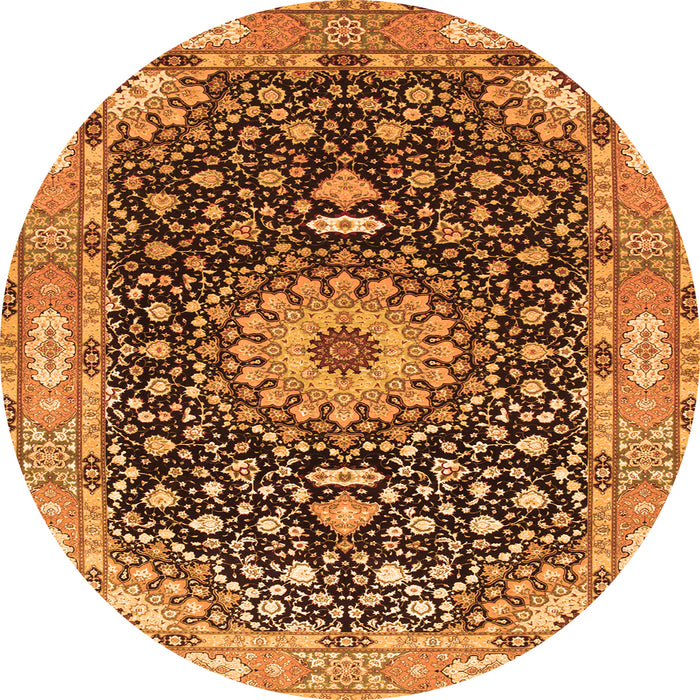 Machine Washable Medallion Orange Traditional Area Rugs, wshtr96org