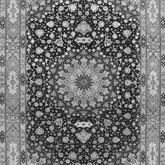 Serging Thickness of Machine Washable Medallion Gray Traditional Rug, wshtr96gry