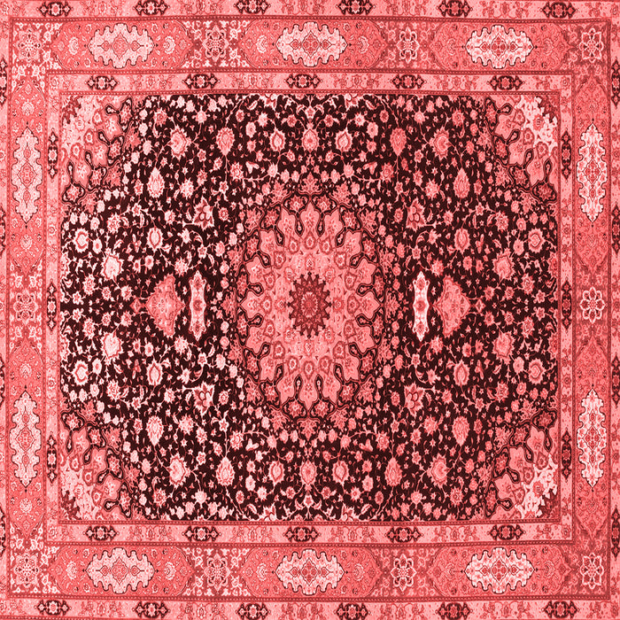 Machine Washable Medallion Red Traditional Rug, wshtr96red