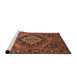 Sideview of Machine Washable Traditional Vermilion Red Rug, wshtr97