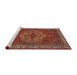 Sideview of Machine Washable Traditional Dark Almond Brown Rug, wshtr970