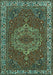 Machine Washable Persian Turquoise Traditional Area Rugs, wshtr970turq