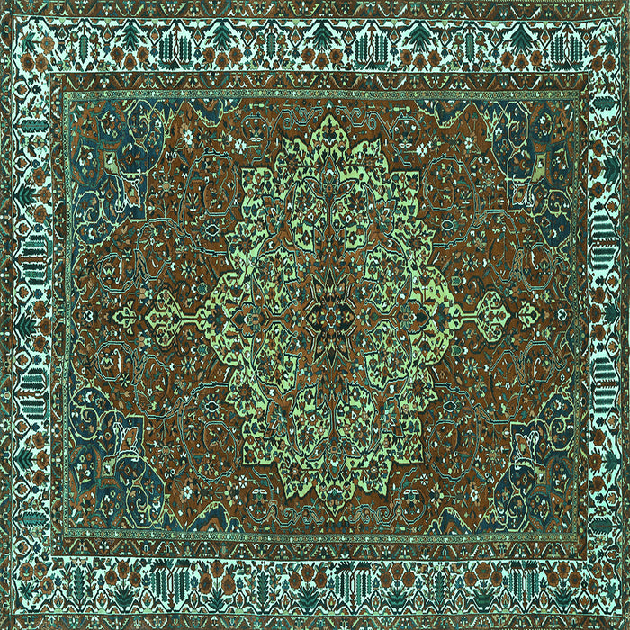 Square Persian Turquoise Traditional Rug, tr970turq
