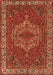 Serging Thickness of Machine Washable Persian Orange Traditional Area Rugs, wshtr970org