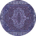 Round Persian Blue Traditional Rug, tr970blu