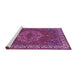 Sideview of Machine Washable Persian Purple Traditional Area Rugs, wshtr970pur