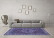 Machine Washable Persian Blue Traditional Rug in a Living Room, wshtr970blu
