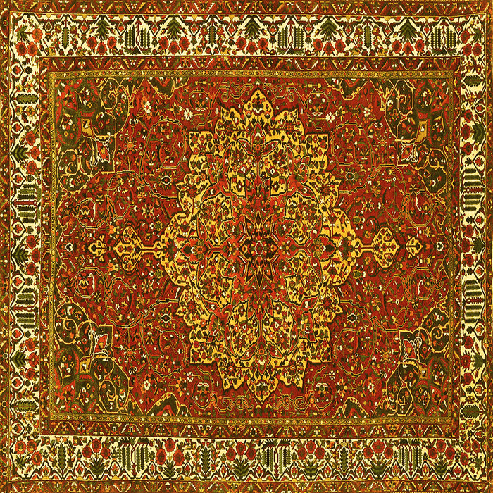 Square Persian Yellow Traditional Rug, tr970yw