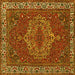 Square Persian Yellow Traditional Rug, tr970yw