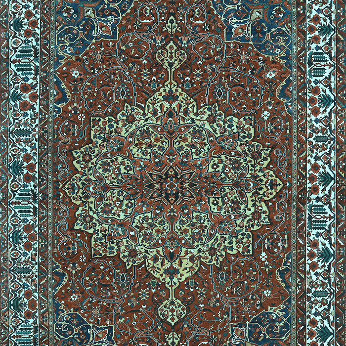 Machine Washable Persian Light Blue Traditional Rug, wshtr970lblu