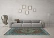 Machine Washable Persian Light Blue Traditional Rug in a Living Room, wshtr970lblu