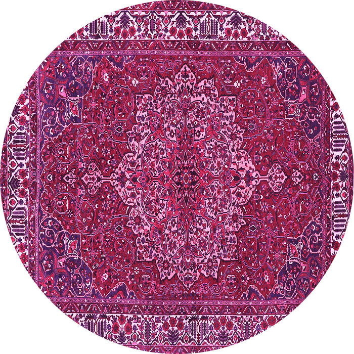 Round Persian Pink Traditional Rug, tr970pnk
