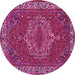 Round Persian Pink Traditional Rug, tr970pnk
