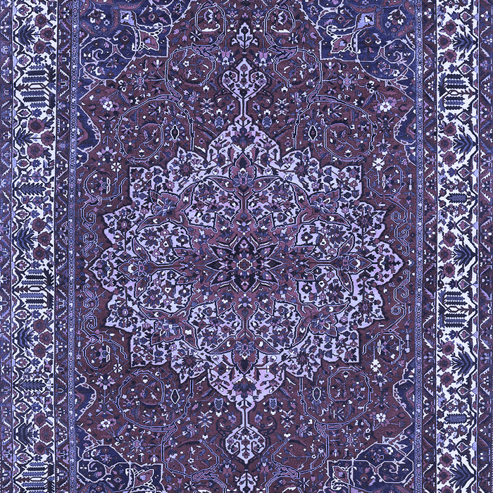 Machine Washable Persian Blue Traditional Rug, wshtr970blu