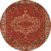 Square Persian Orange Traditional Rug, tr970org