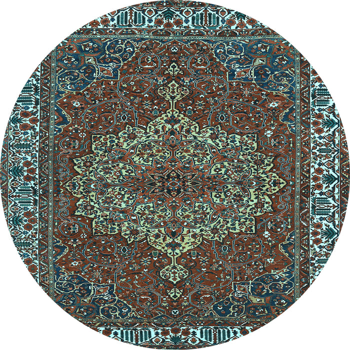 Round Persian Light Blue Traditional Rug, tr970lblu