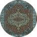 Round Persian Light Blue Traditional Rug, tr970lblu