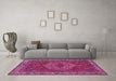Machine Washable Persian Pink Traditional Rug in a Living Room, wshtr970pnk