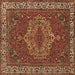 Square Machine Washable Persian Brown Traditional Rug, wshtr970brn