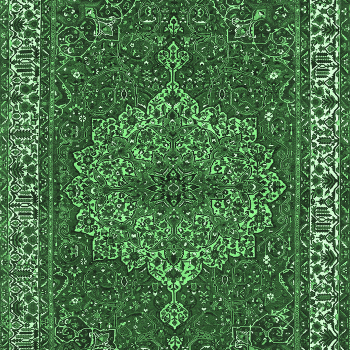 Machine Washable Persian Emerald Green Traditional Area Rugs, wshtr970emgrn