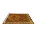 Sideview of Machine Washable Persian Yellow Traditional Rug, wshtr970yw