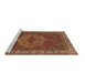Sideview of Machine Washable Persian Brown Traditional Rug, wshtr970brn