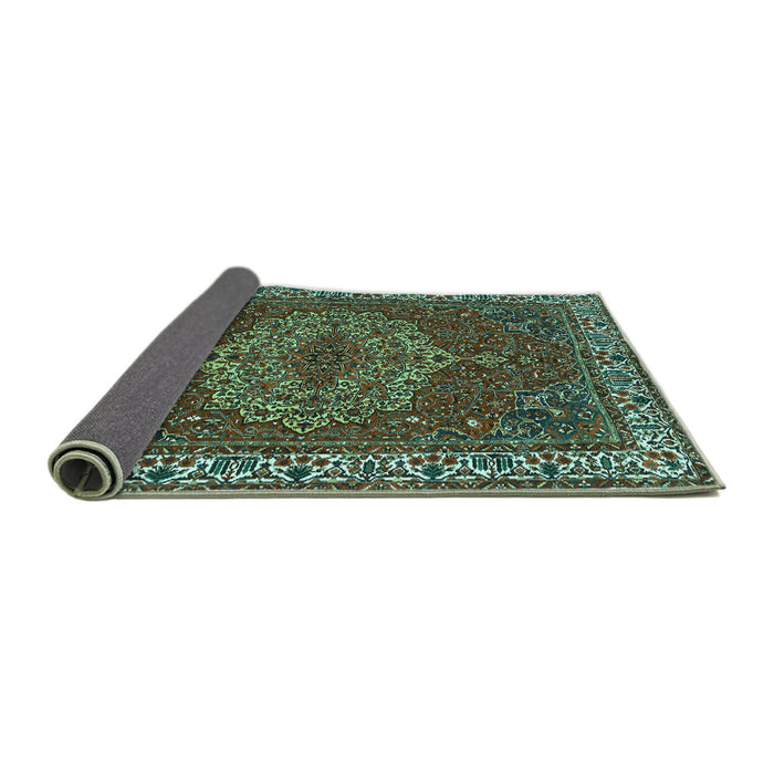 Sideview of Persian Turquoise Traditional Rug, tr970turq