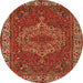 Machine Washable Persian Orange Traditional Area Rugs, wshtr970org