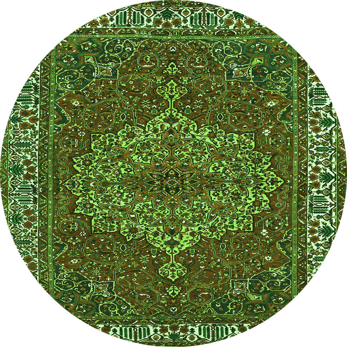 Square Persian Green Traditional Rug, tr970grn
