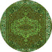 Square Persian Green Traditional Rug, tr970grn