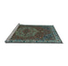 Sideview of Machine Washable Persian Light Blue Traditional Rug, wshtr970lblu