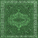 Square Machine Washable Persian Emerald Green Traditional Area Rugs, wshtr970emgrn