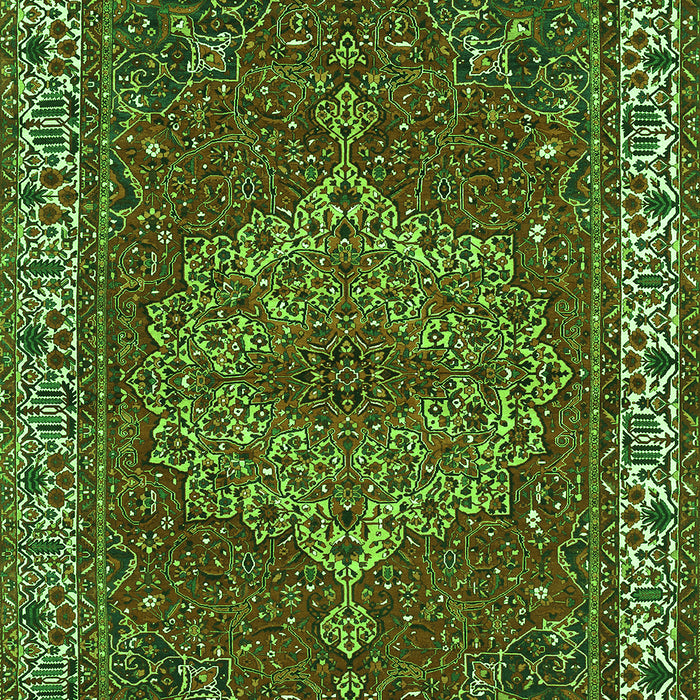 Serging Thickness of Machine Washable Persian Green Traditional Area Rugs, wshtr970grn