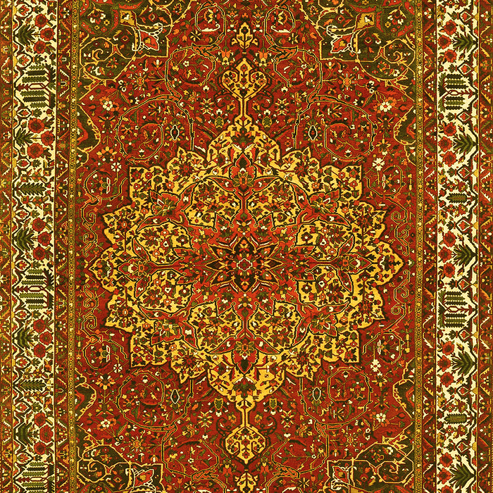 Machine Washable Persian Yellow Traditional Rug, wshtr970yw