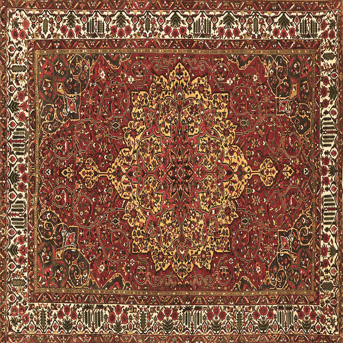 Square Persian Brown Traditional Rug, tr970brn