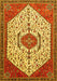 Machine Washable Persian Yellow Traditional Rug, wshtr971yw