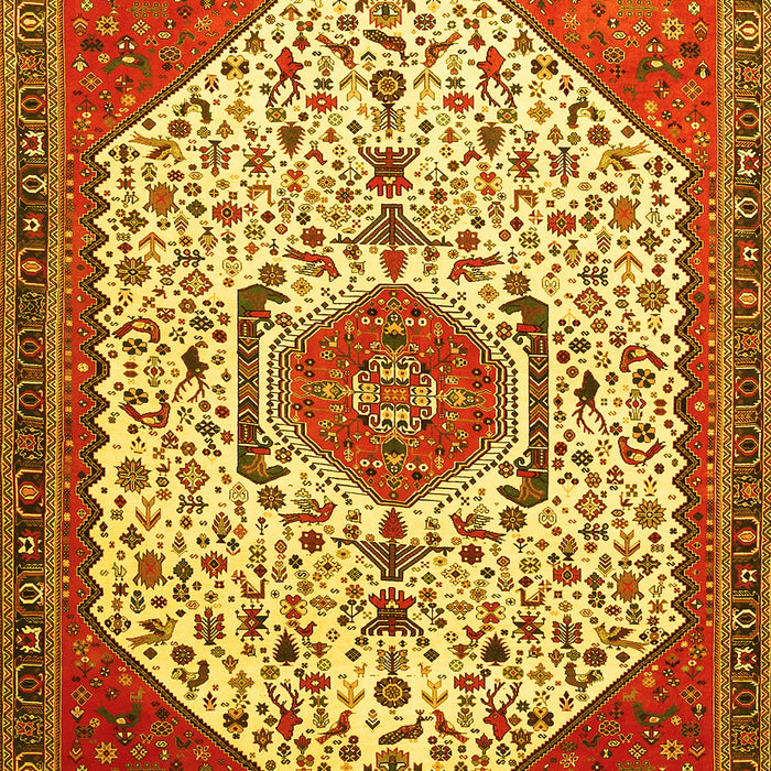Machine Washable Persian Yellow Traditional Rug, wshtr971yw