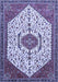 Machine Washable Persian Blue Traditional Rug, wshtr971blu