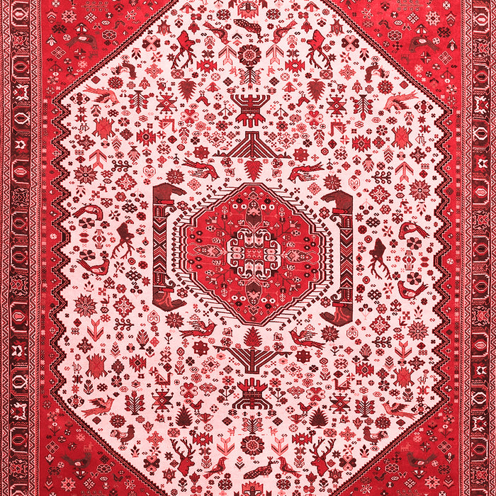 Machine Washable Persian Red Traditional Rug, wshtr971red
