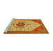 Sideview of Machine Washable Persian Yellow Traditional Rug, wshtr971yw