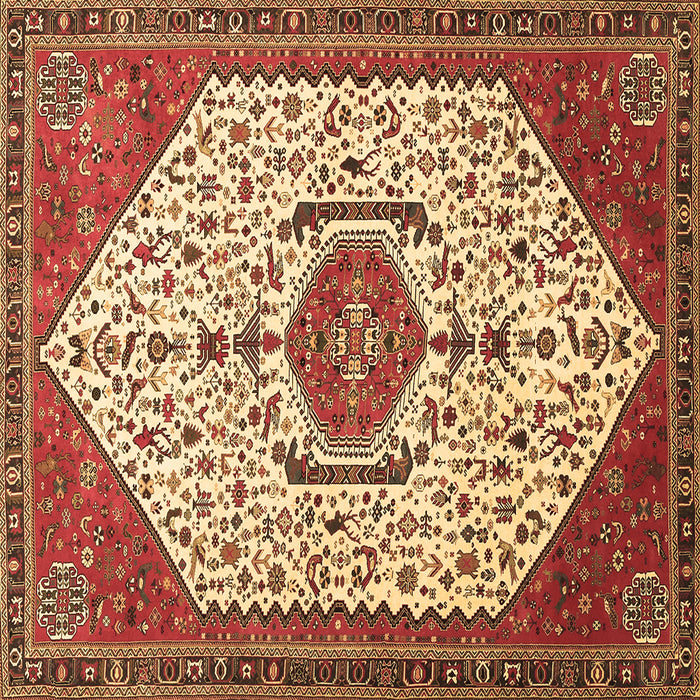 Square Machine Washable Persian Brown Traditional Rug, wshtr971brn