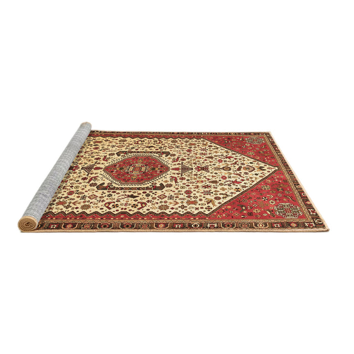 Sideview of Machine Washable Persian Brown Traditional Rug, wshtr971brn