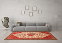 Machine Washable Persian Orange Traditional Rug, wshtr971org