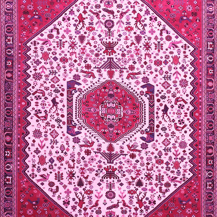 Machine Washable Persian Pink Traditional Rug, wshtr971pnk
