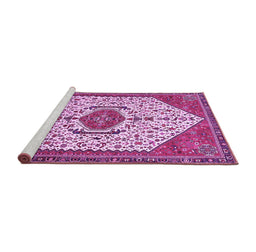 Sideview of Machine Washable Persian Purple Traditional Area Rugs, wshtr971pur