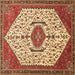 Square Persian Brown Traditional Rug, tr971brn